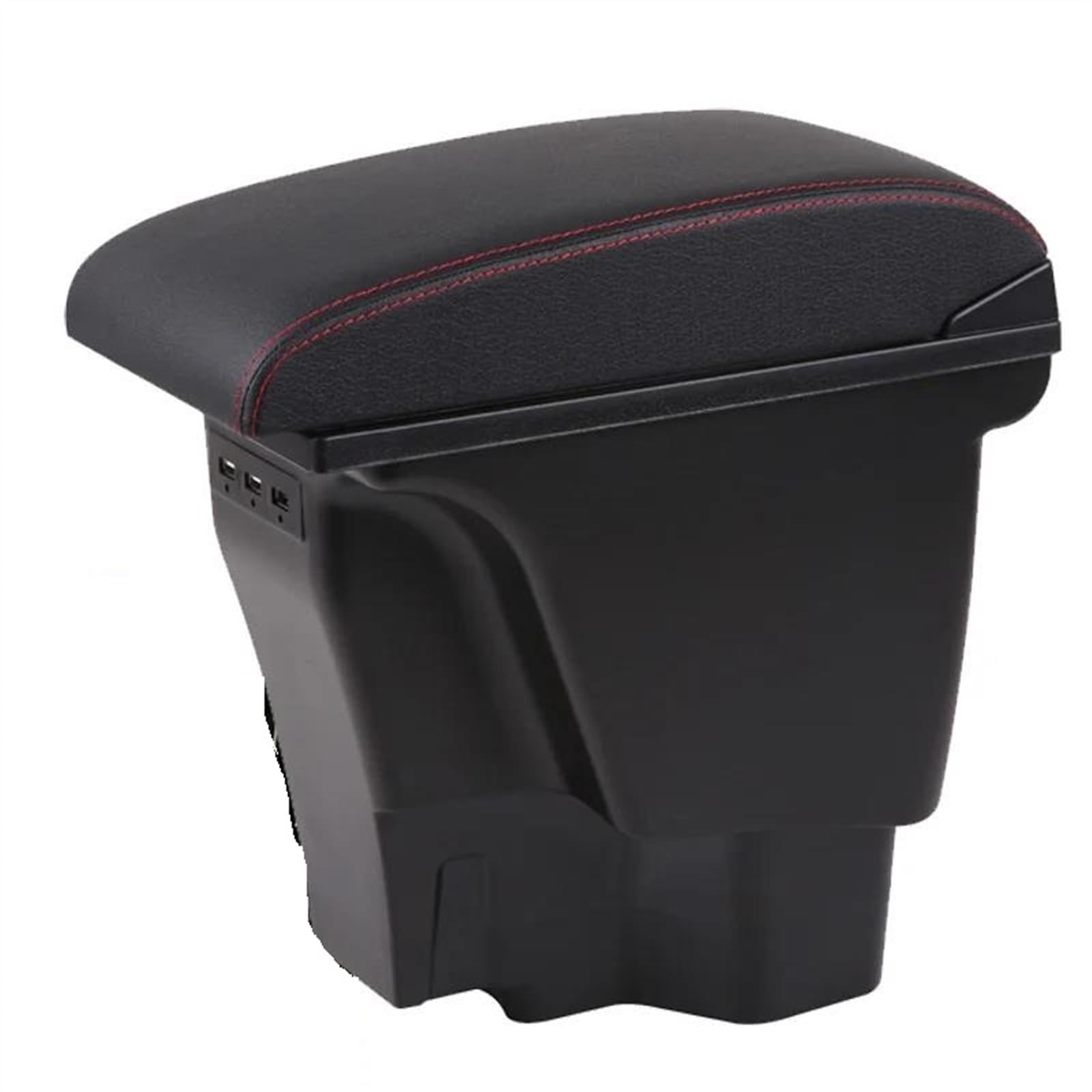 Box Bracciolo Con Supporto Multifunzionale Accessori Per La Modifica Degli Interni Dell'auto Imbottiti In PU Per Rio III 2011-2016 Consolle centrale(A1 Black red leather)