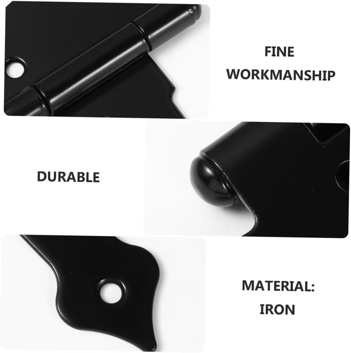 Homoyoyo 4pcs Heavy Duty T-Shaped Hinges Black Barn Door Hinges for Cabinets and Wardrobes Design for Easy Installation and Performance