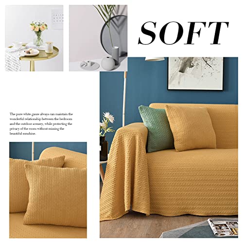 Vclife Yellow Couch Cover Jersey Knit Cotton Sectional Couch Covers For Cushion Couch Sofa, 1 Pc Couch Cover For Dog Cat Pet L Shaped Slipcover Multifunctional Furniture Protector (71"X118") #TOP3