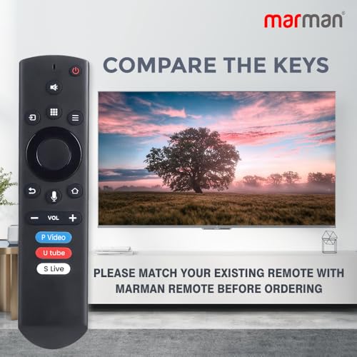 Image of marman Compatible with Thomson Tv Remote Control Original Model 9A Series 32PATH0011 40PATH7777 Suitable for 4K Full HD LED Smart Android Television with Bluetooth Voice Command - Pairing Must !