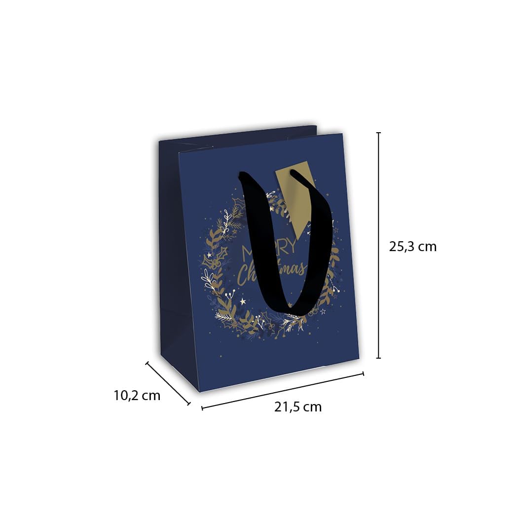 Clairefontaine X-29133-3Cpack, Set of 12 Excellia Gift Bags, Medium Size, 21,5x10,2x25,3cm, 210g, Pattern: Wreath - Image 2