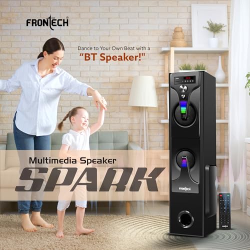 FRONTECH CRUX-165 Series 60 Watt Tower Speaker with Bluetooth 5.0 Wireless Technology with LED Digital Display and USB Port and Wired Mic for Karaoke with Volume Control (SW-0165) 2 51ChgDfRq6L