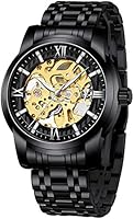 Mens Watches Mechanical Stainless Steel Skeleton Waterproof Automatic Luminous Wrist Watches for Men…