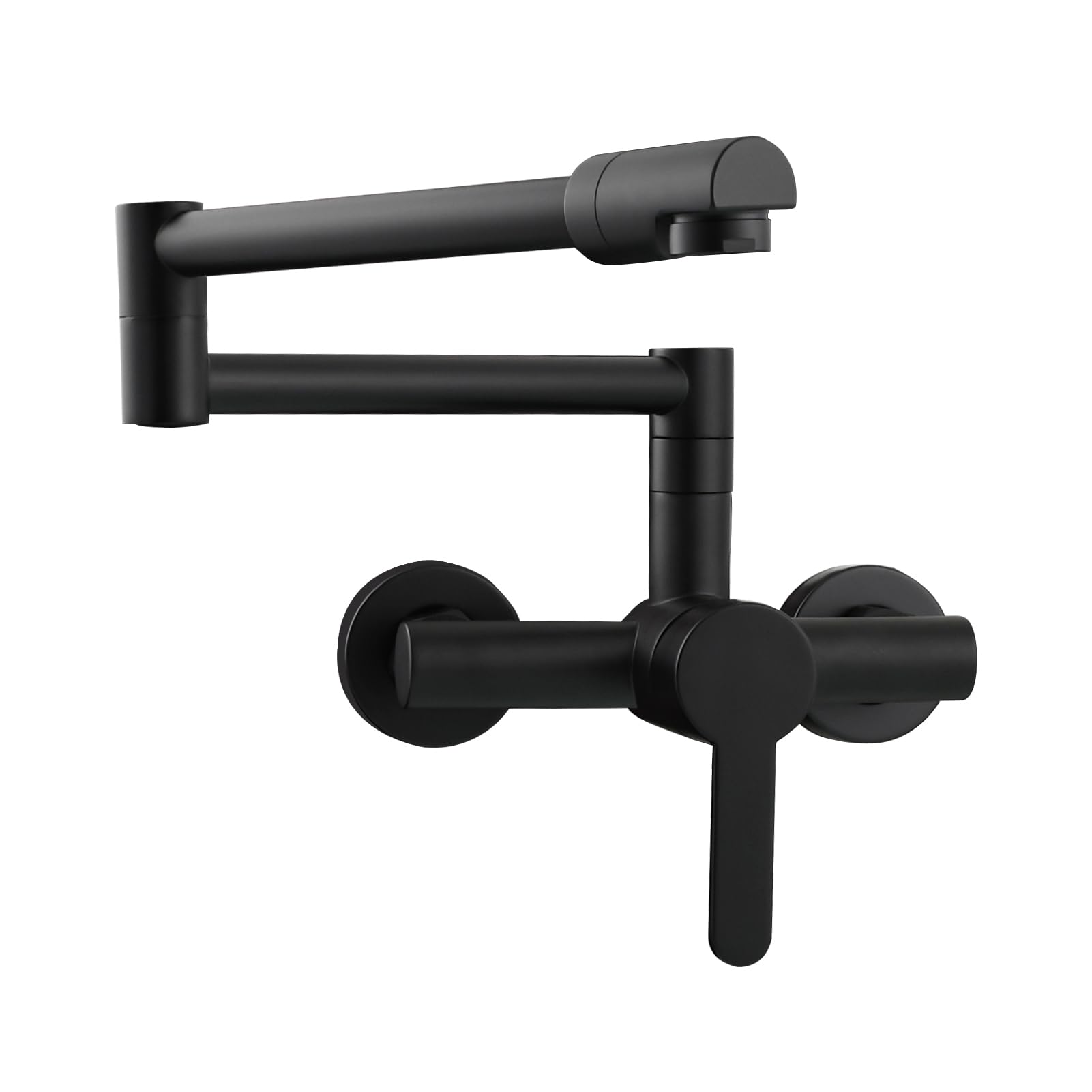 Robinet de cuisine mural noir eau chaude froide pour grands éviers