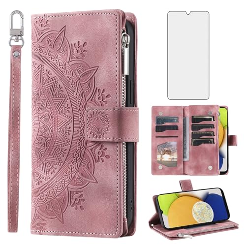 Coque Samsung Galaxy A03s avec porte-carte et vitre de protection Ao3s