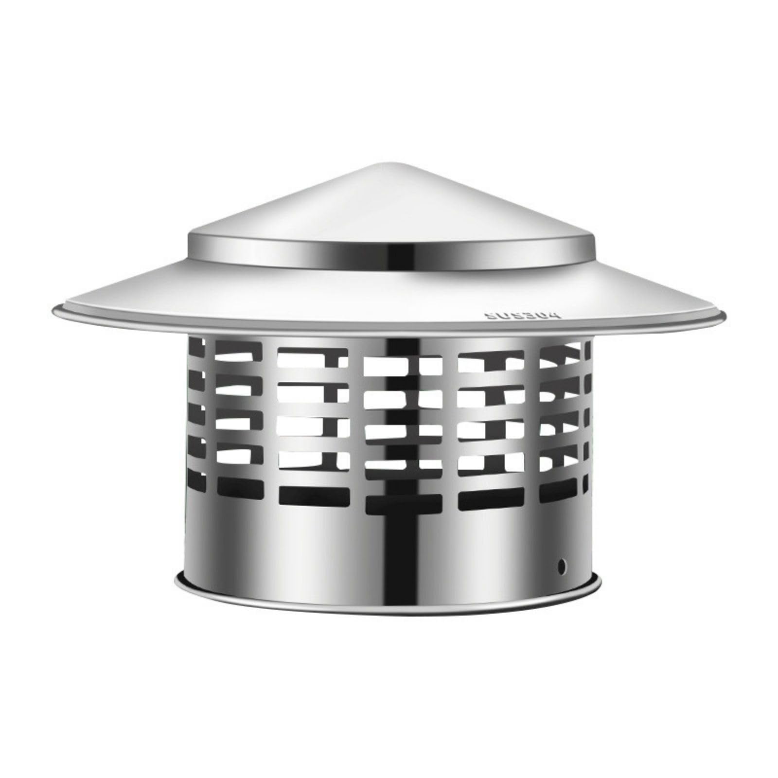 Chimney rain Cap, 304 Stainless Steel Chimney Cowl Round Roof Rain Cap for Flue Pipe 75-300mm(110mm/4.33in)