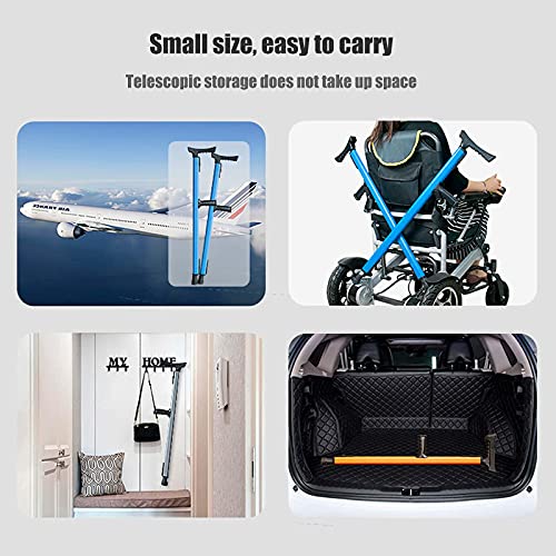 Muletas Ergonómicas para Las Axilas, Bastón/Bastón De Aluminio De Altura Ajustable para Adultos Y Niños con Alturas De 150-190 Cm, Azul/Gris/Naranja