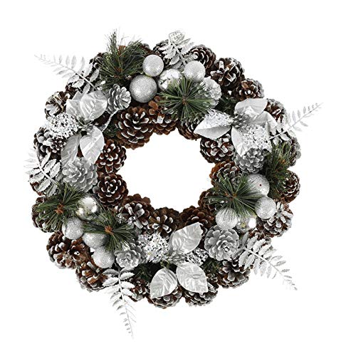 Couronne de Noël durable en rotin pour éviter les pertes d'aiguilles de pin