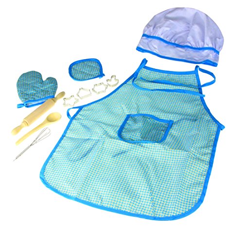 Deluxe Kids Chef Set - Little Chef Role Play 11 Piece Set - Blue