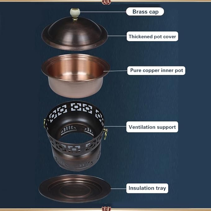 Olla de cobre individual para fondue y cocción - LEIXIUSM miniatura 4
