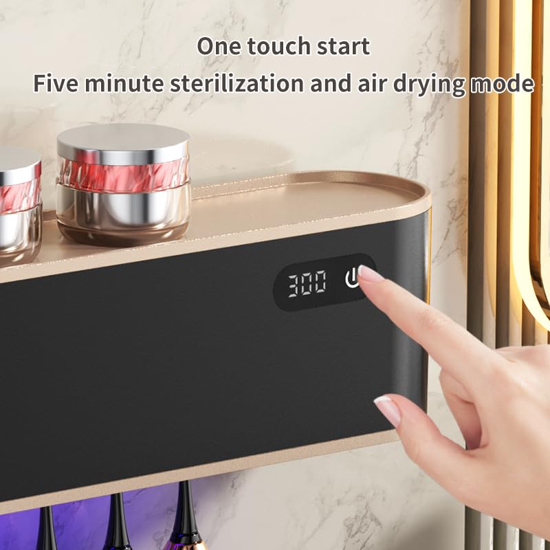 Sterylizator uchwyt na szczoteczki do zębów UV, sterylizator do elektrycznej szczoteczki do zębów, ładowanie USB, organizer na szczoteczkę do zębów, na 5 szczoteczek do zębów, 70 dni na jednym