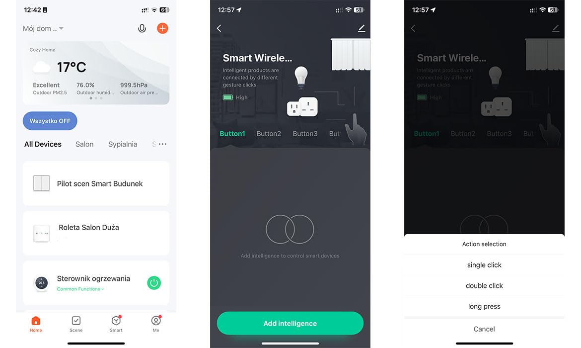 Sone Smart One Botón ZigBee 3.0 inalámbrico Tuya interruptor escena 4