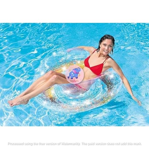 Image of Inflatable Swimming Rings Floater for Summer Fun |Swimming Ring Tube for Kids 9+,Boys,Girls,Adult|Circle Float Swim Tube for Pool Party, Lake, Beach (Sparkling Glitter)
