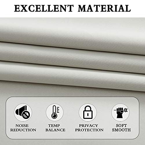 Image of DONREN 90 Inch Length Blackout Curtain Panels for Living Room - Thermal Insulated Solid Rod Pocket Curtains for Dining Room(2 Panels,Light Grey)