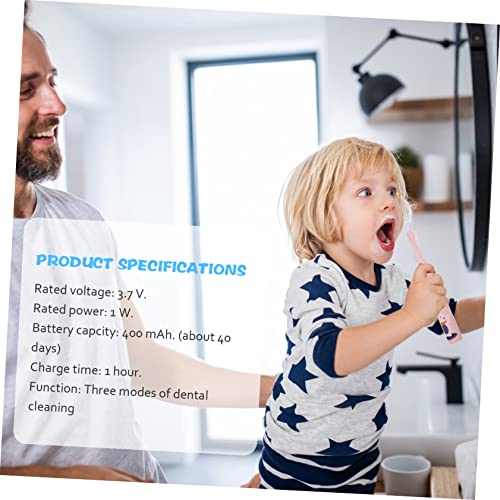 Healvian 3 Sätze Elektrische Zahnbürste für Kinder tragbare Zahnbürste Brautspiele Zahnbürsten für Kinder bequeme Zahnbürste Kinderversorgung wasserdicht Erstausrüster superfeine Faser Rosa – Bild 4