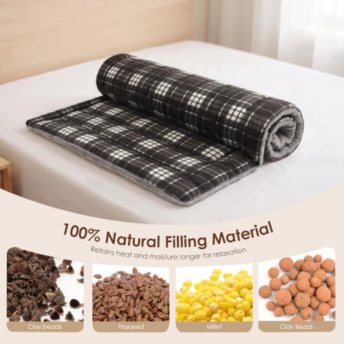 Image of Extra Large Microwave Heating Pad for Back, 24.4 X 14.17 Tartan Grey | Moist Heat Pad for Neck and Shoulders, Warm Compress Therapy for Stomach Pain Relief, Gift for Women