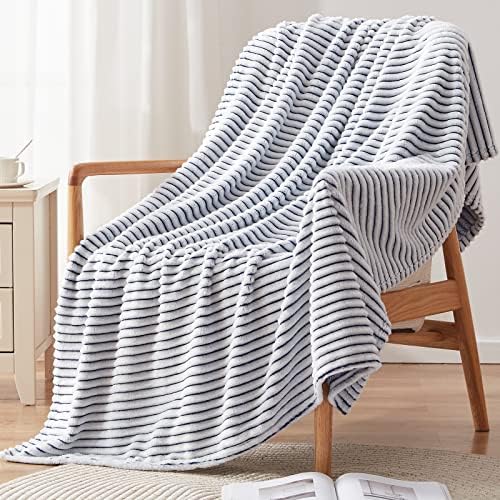 EMME Fleece Blanket for Sofa 152 x 203 cm, Soft, Plush, Warm and Cozy Throw Blanket, Single Layer, 3D Touch Experience, Perfect for Bed Couch and Sofa Chair(Grey, 152 x 203)
