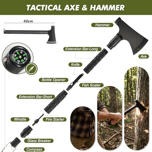 Survival Kit with Emergency Gear Set & Tactical Crossbody Bag,First Aid Supplies for Camping Hiking & Emergency Preparedness,Bug Out Bag with Tent,Axe,Folding Shovel,Flashlight,Gifts for Men Women - Image 3