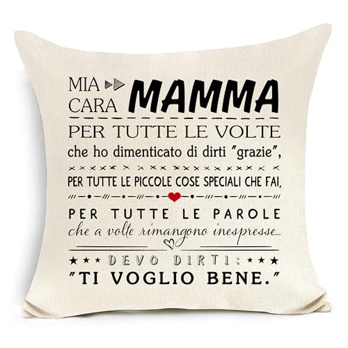 Awyuan Regali originali Mia cara mamma Copricuscino per mamma da Figlia Figlio Compleanno Regalo di Natale (Mamma-c)