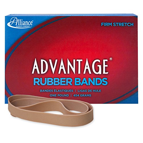 Alliance Rubber 27055 Advantage Rubber Bands Size #105, 1 lb Box Contains Approx. 60 Bands (5" x 5/8", Natural Crepe)