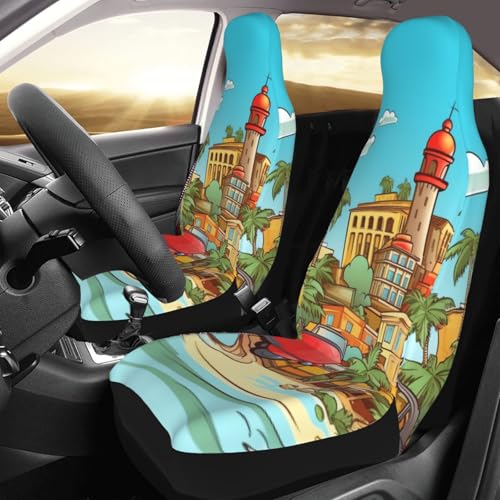 Housses de siège de voiture motif île de Cuba idéales pour vos départs en vacances