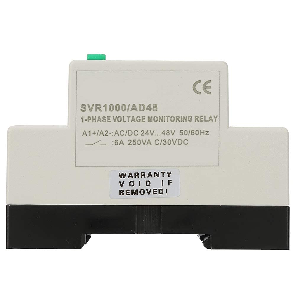 Over Voltage Relay Undervoltage Protector SVR1000 Single Phase 90V Under Voltage Relay 35mm Rail Mount for Electric Motor(AD48)