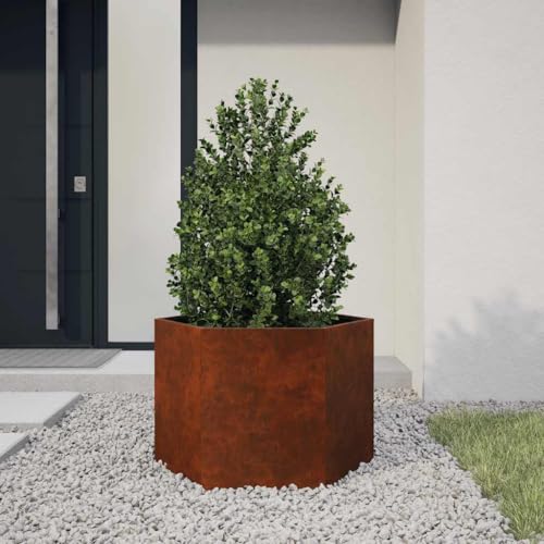 Pot de fleurs corten 60x60x45 jardinière extérieure durable - 3