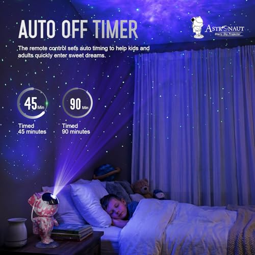 Image of Star Projector Galaxy Night Light - Astronaut Space Projector with Remote & Timer Starry Nebula LED Lamp for Bedroom Kawaii Kids Room Decor for Birthday & Gifts
