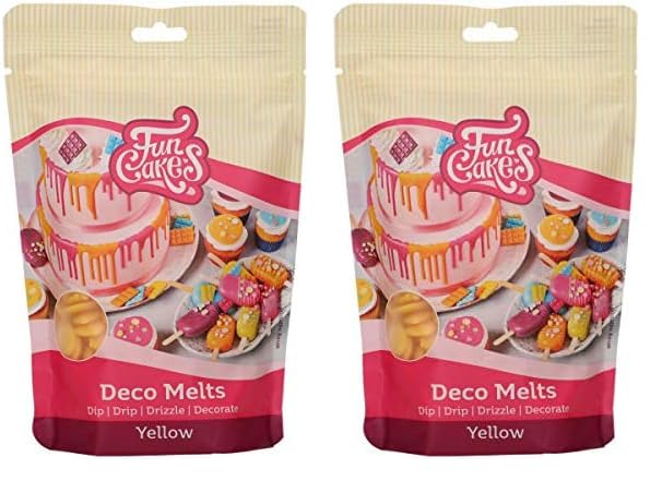 FunCakes Deco Melts Amarillo - AZO Free 250 g (Paquete de 2)
