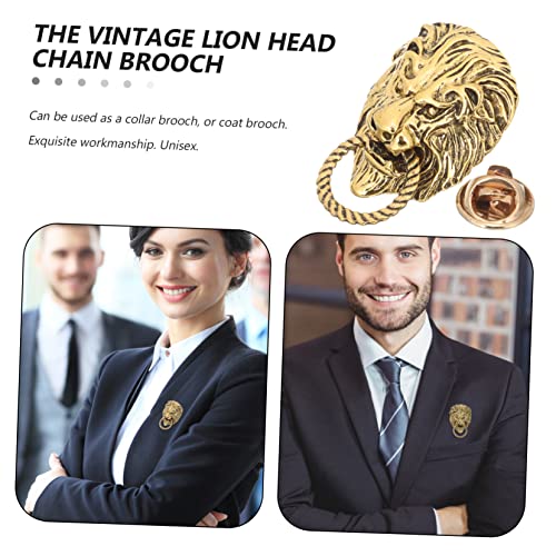 Soimiss Lion Brooch Mens Lapel Pin Trendy Accessories Mens Brooches For Suits Cool Loin Brooch Comfyn Mens Accessories Men Brooch Pin Animal Brooch Animal Brooch Pin Man Alloy Golden Shirt #TOP2