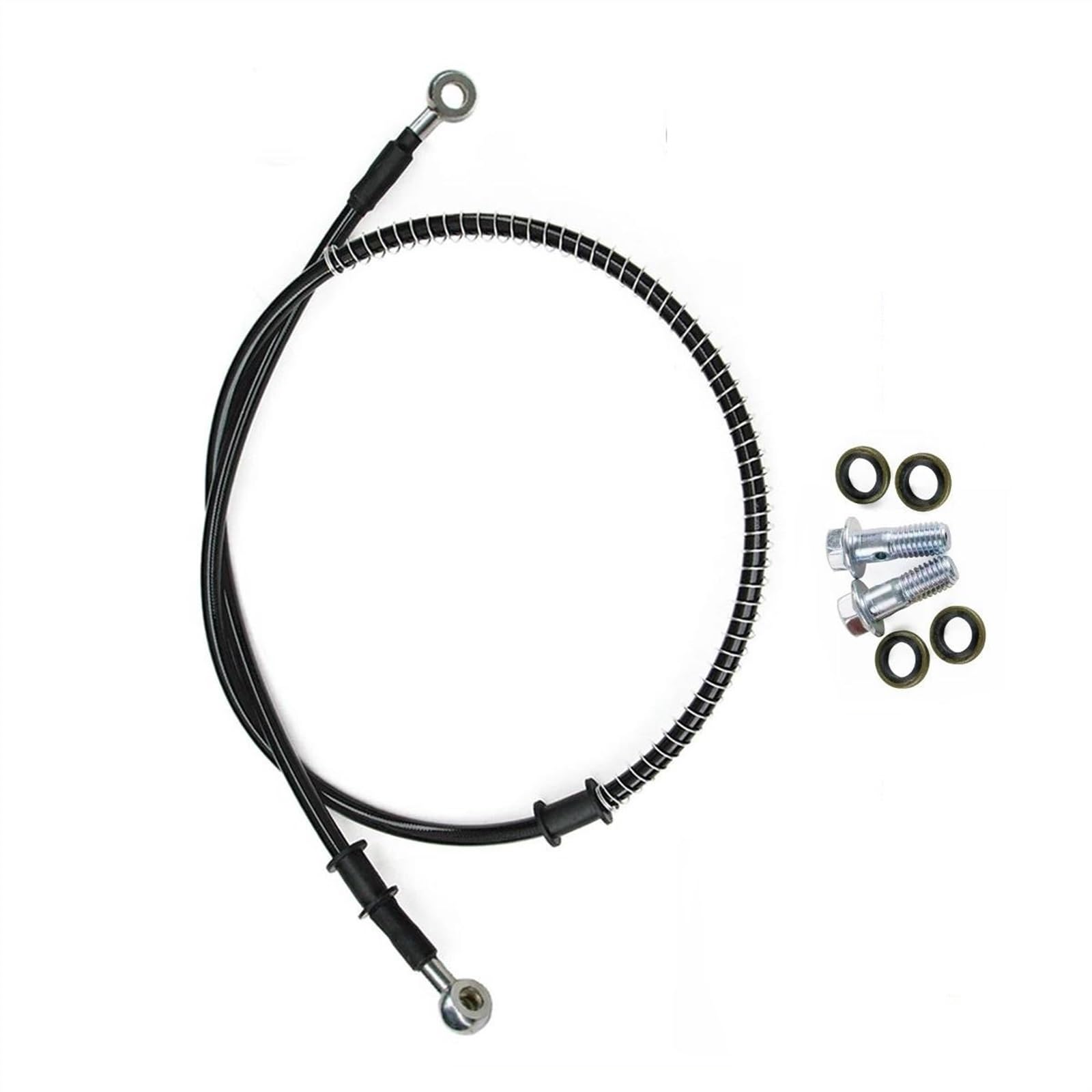 Ksxzw One Color Motorbike Part 400Mm/40Cm-2300Mm/230Cm M8 28°-28° Motorcycle Braided Steel Hydraulic Brake Line Clutch Oil Hose Tube Pipe(1400Mm)