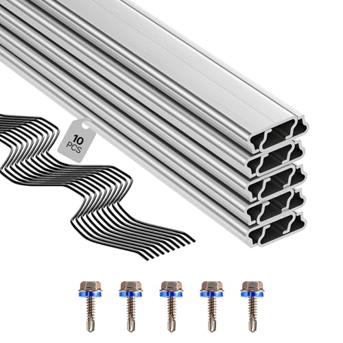 VEVOR Greenhouse Spring Wire and Lock Channel 10 Packs 6.56 ft PVC-Coated Wiggle Wire & Aluminum Alloy Channel Bundle Kit with Included Screws 0.05 in Thickened Poly Film & Shade Cloth Attachments