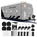 3rd Gen Travel Trailer Cover, Anti-Tear 7 Layer APEX Fabric, Fits Motorhome RV Cover, Toy Hauler Cover, Camper Cover, Includes Ladder Cover, Tire Covers and Gutter Covers - Size 22-24 ft