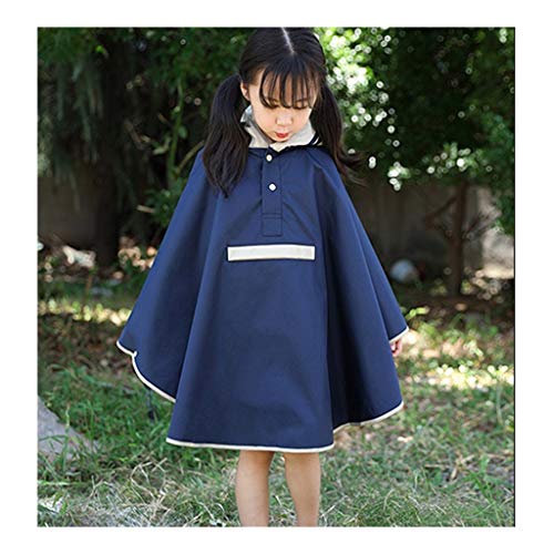 Preisvergleich Produktbild EWQG-Pfanne Regen Poncho Wiederverwendbar Jungen / Mädchen Leichte Wasserdicht Regenmantel Regenjacke mit Kapuze Regenschutz Softshelljacke Regenponcho -AA Schutz Overall (Farbe : Blue, Size : M)