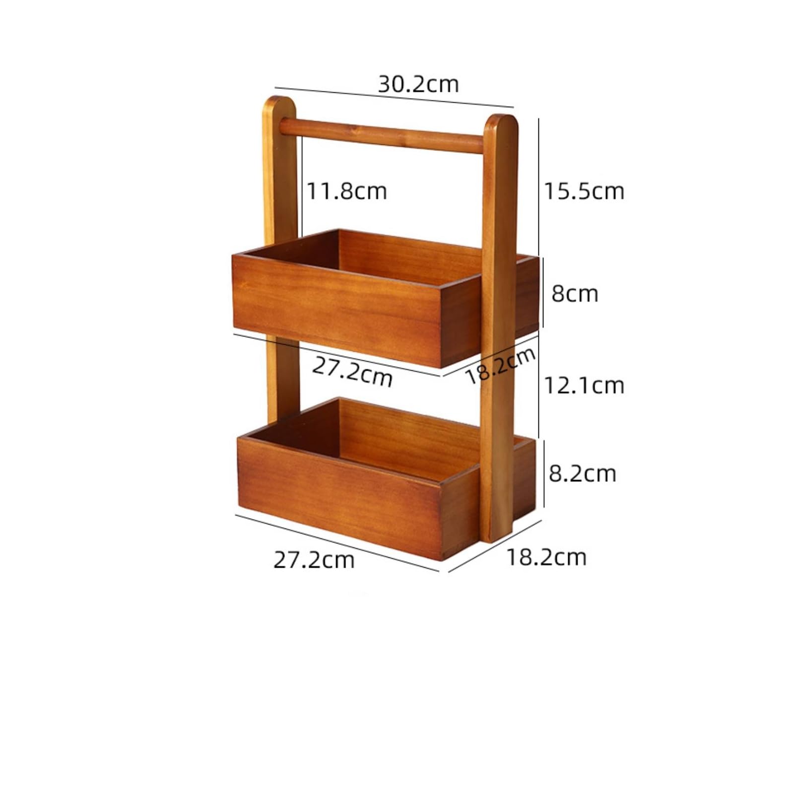 Ronyme Scaffale Porta Cosmetici Organizer Cosmetico Ripiano Trucco Mensola Legno con Due Piani E Lati Arrotondati Pino Stile Decorativo Compatto Adatto per