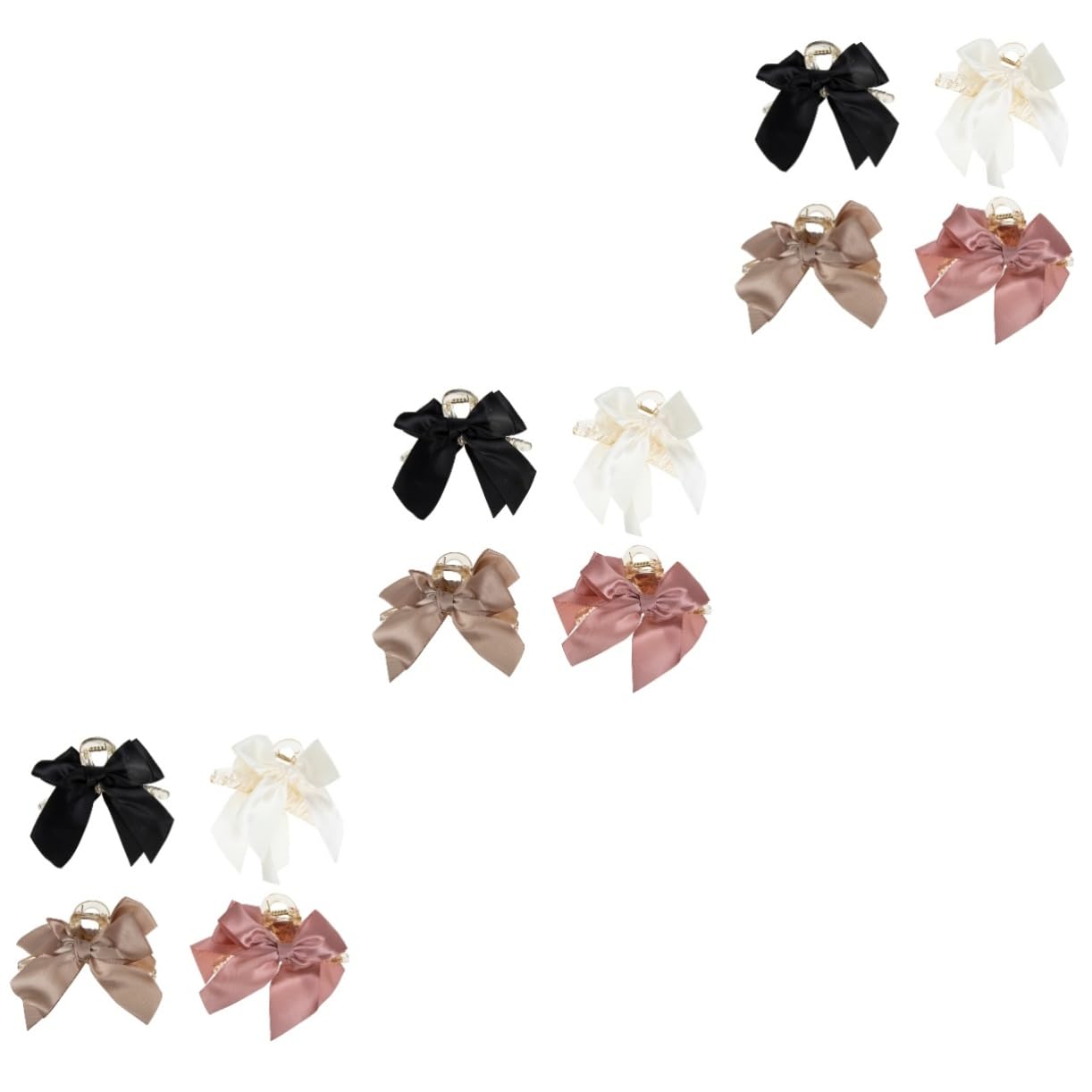Healeved 12 Pz clip ad barrette hair clip fermacapelli per ragazze a fiocco fermagli per molletta copricapo di bowknot di moda fermaglio per donna plastica