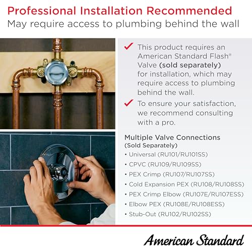 Kit de grifería para bañera y ducha American Standard TU455508.GN0 Town Square S con cartucho de equilibrio de presión, caudal 1,75 GPM, acabado dorado cepillado miniatura 4