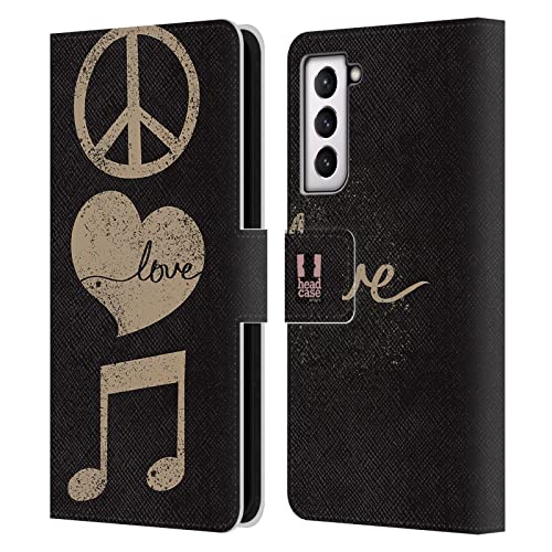 Étui portefeuille Galaxy S21 FE 5G Head Case Designs en cuir tout de musique
