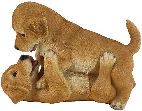 G&H Decor  Labrador Puppy Poly Resin Lawn Statue  Hand Finished Ornament with Intricate Detail  Figurine Suitable for Indoor or Outdoor Use  Frost Resistant Garden Patio Dog Gift (Playing)