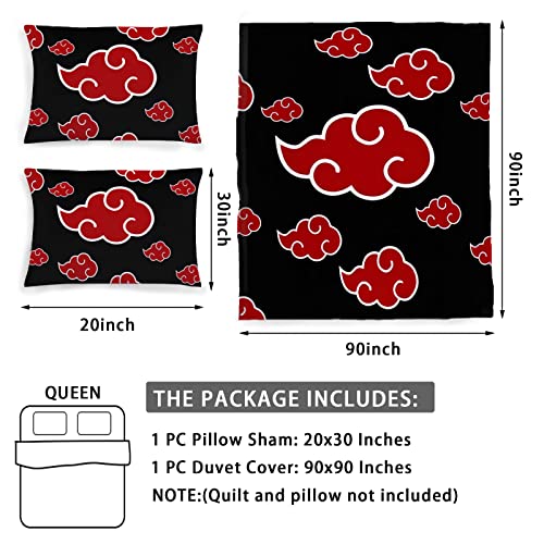 3-Pcs Anime Bed Duvet Cover Set With 1 Duvet Cover + 2 Pillowcases,Ultra Soft Microfiber Breathable Comforter Cover Sets,3D Cartoon Printed Bedding Sets For Boys Girls Kids Teens (Queen) #TOP5