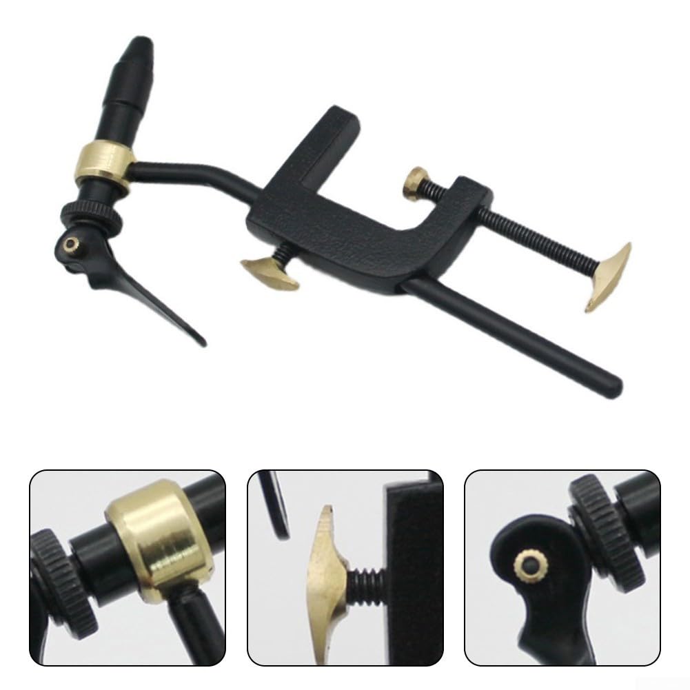 Kit de pêche avec étau de fixation de mouche, outil en métal robuste avec pince en C réglable pour une utilisation facile (outil B + 4 ensembles)