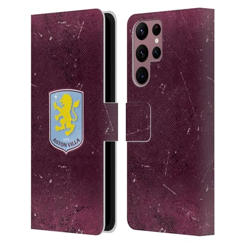 Coque Samsung S22 Ultra Aston Villa FC étui portefeuille en cuir