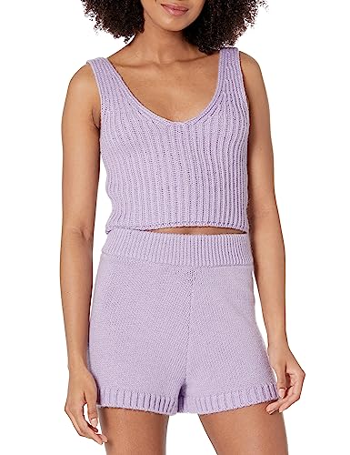 Image of The Drop Womens Sylvie Cotton Blend V-Neck Cropped Sweater Tank