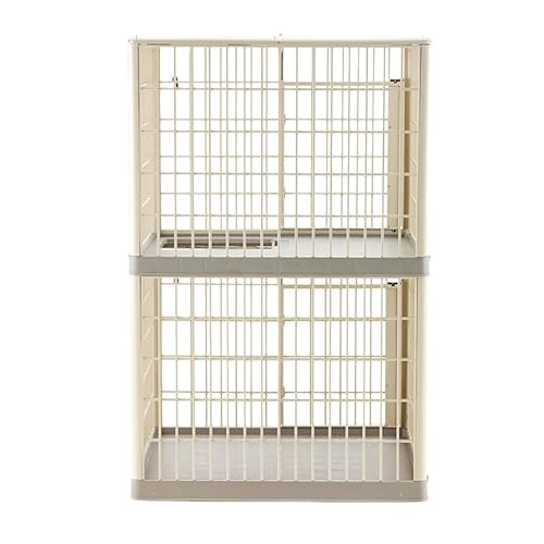 犬ケージ キャスター付き 犬用サークル 屋根付き 犬 小型犬 中型犬 大型犬 猫 ケージ 組立簡単 移動便利 掃除簡単 脱出防止 室内外兼用 多機能 ペット用品 留番用 犬向けサーク (Sサイズ ダブルデッキ(キャスターなし))