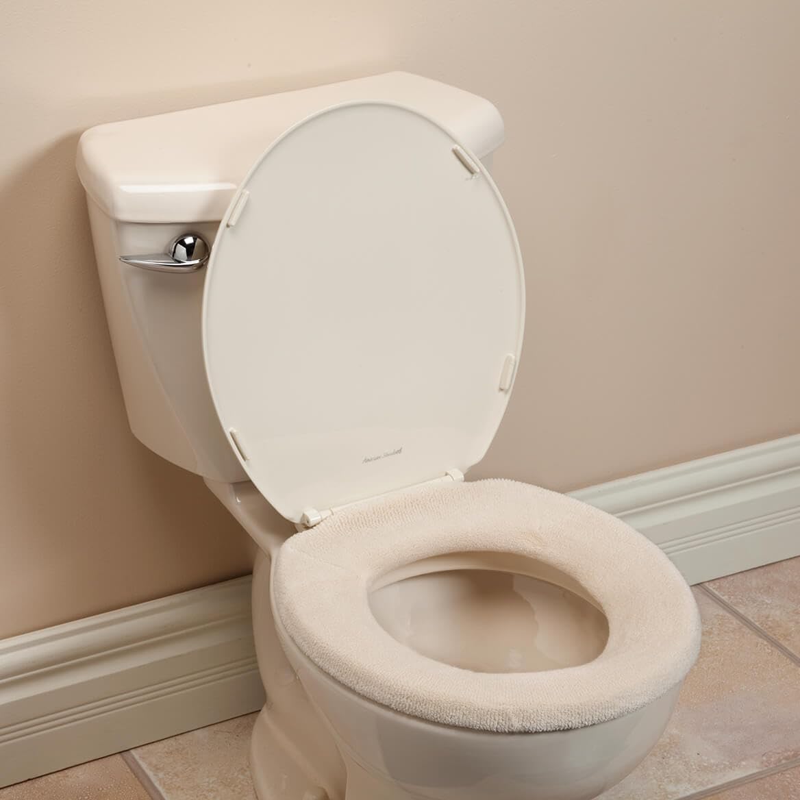 Gajula.Enterprises Plush Terry Toilet Seat Cover – Ivory Standard & Elongated Fit