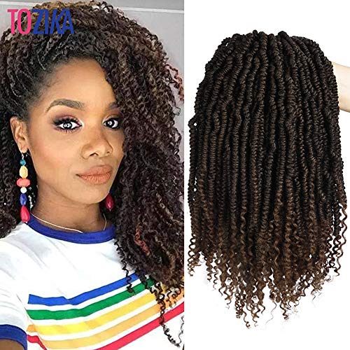 Spring Twist Hair 6packs/lot Synthetic Crochet Braids Hair 24 Strands/Pack Pre Stretched Ombre Brown Passion Braiding Hair Extensions For Women (T30)