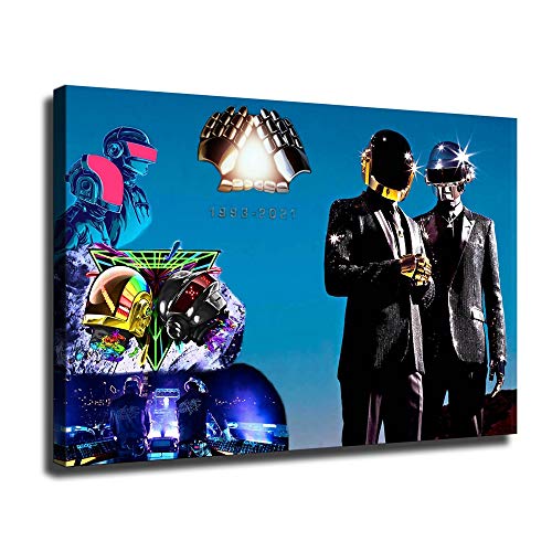 Daft Punk Poster Classic band music Canvas Wall Art Office Poster Print (16x24inch,No Framed)