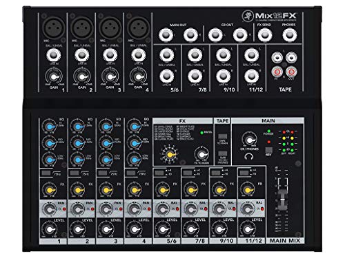 Mixer compatto a 12 canali ad alta distanza dal rumore, 4 ingressi Mic/Line in qualità professionale, tensione phantom per microfoni a condensatore, equalizzatore a 3 bande per una lavorazione pulita e precisa