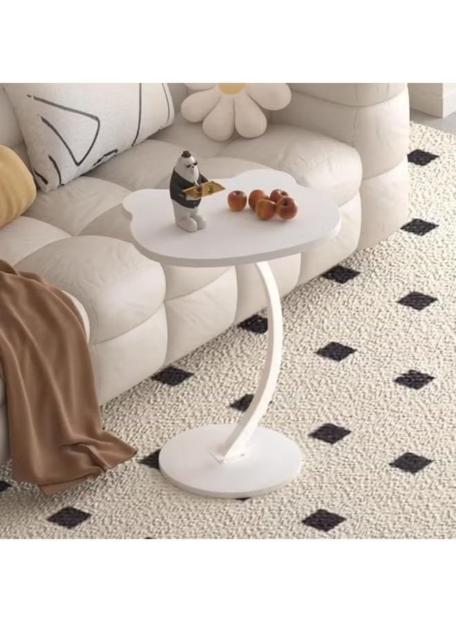 Image of Side Table Stands Couch Side, Swivel TV Tray Table, C-Shaped End Table, Small Center Table for Home Office for Bedroom, Living Room | Closet with Dustproof Door (S-Panda-YZ-12)