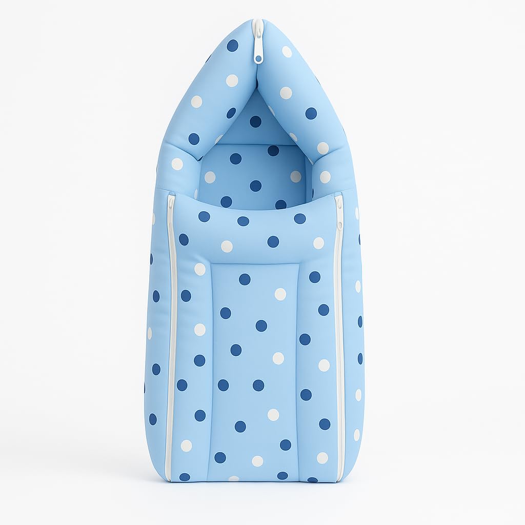 DADDY G 3-in-1 Baby Bed & Sleeping Bag for Newborn | Portable Cotton Baby Bedding Set | Unisex Carry Nest & Baby Holder for New Born | Soft & Lightweight Infant Sleep Bag (Blue Dot)-image-44